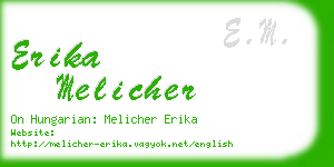 erika melicher business card